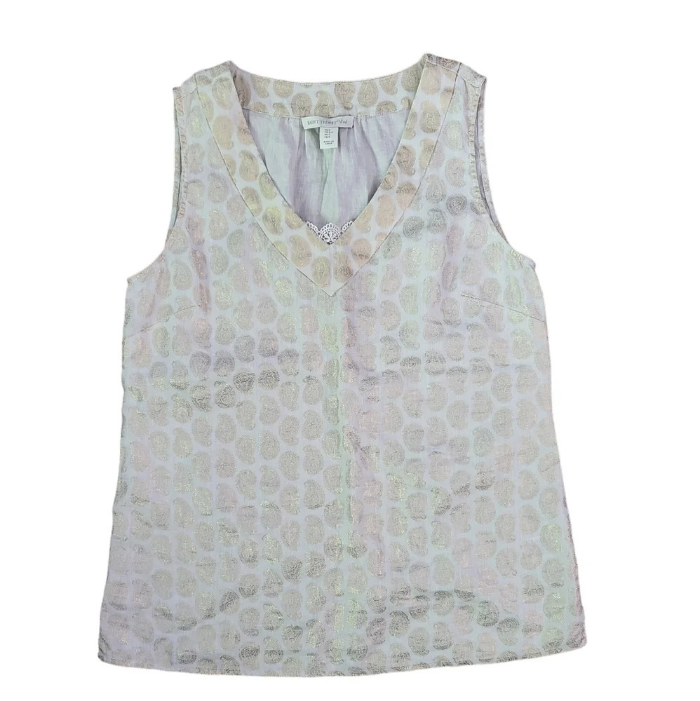 💕St. TROPEZ west linen‎ top Womens Size Small